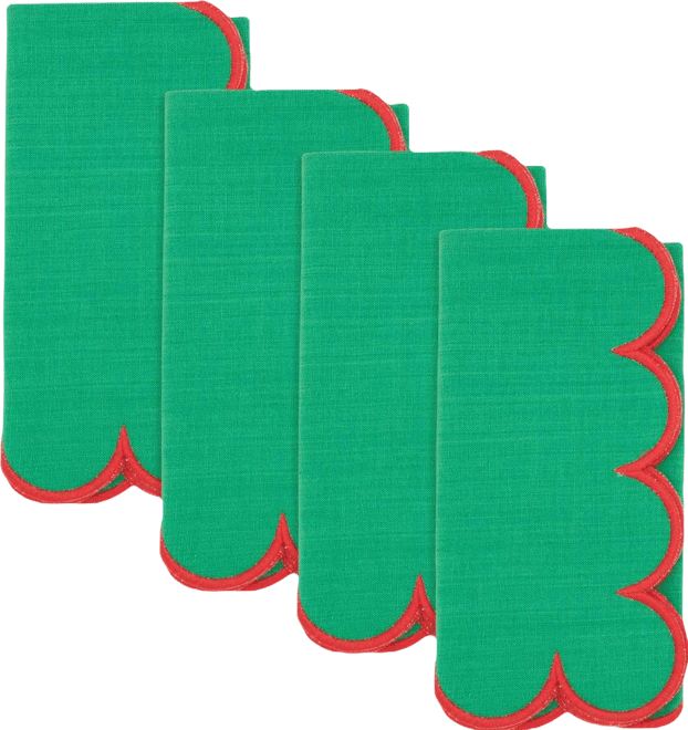Sweet Edge Scalloped Napkin, Set of 4
