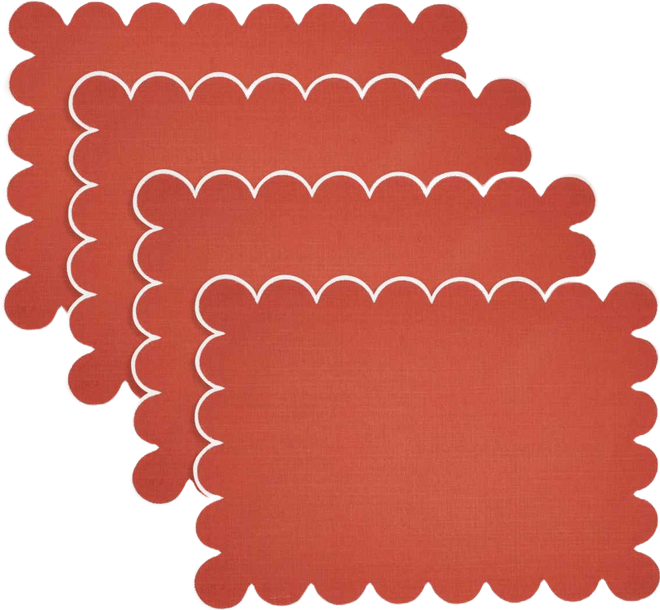 Eco Scallop Border Placemat, Set of 4