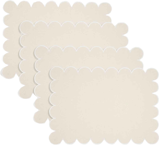 Eco Scallop Border Placemat, Set of 4