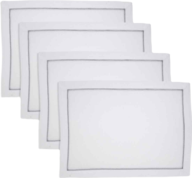 Embroidered Line Design Placemat, Set of 4