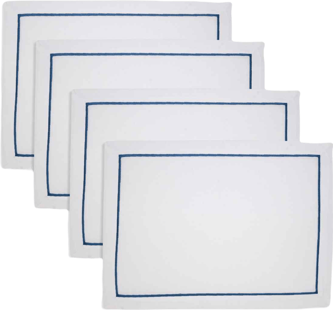 Embroidered Line Design Placemat, Set of 4