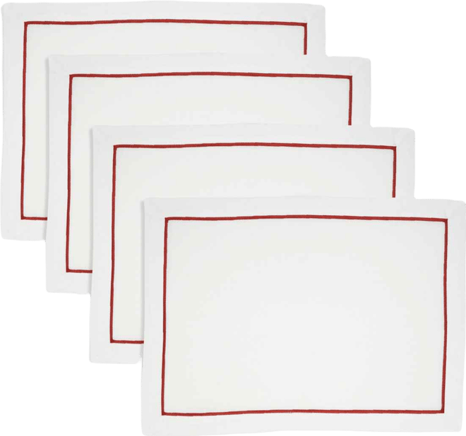 Embroidered Line Design Placemat, Set of 4