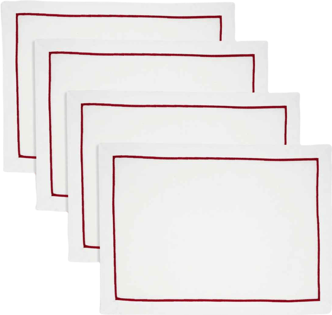 Embroidered Line Design Placemat, Set of 4