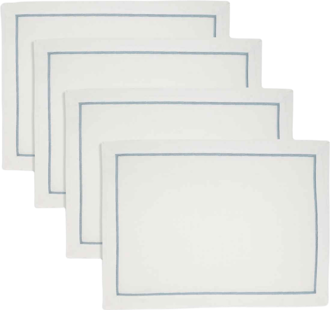 Embroidered Line Design Placemat, Set of 4