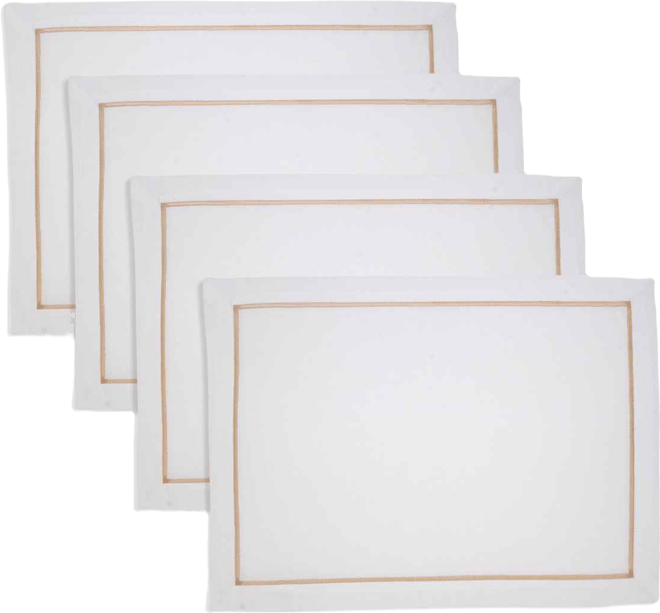 Embroidered Line Design Placemat, Set of 4