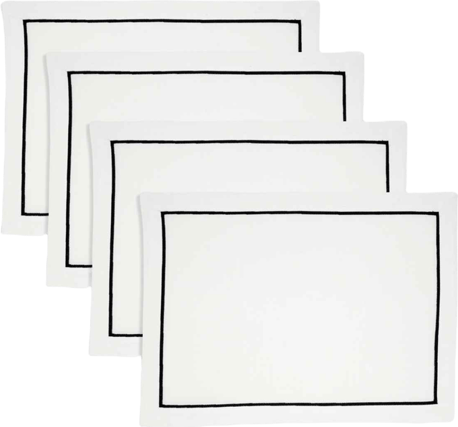 Embroidered Line Design Placemat, Set of 4