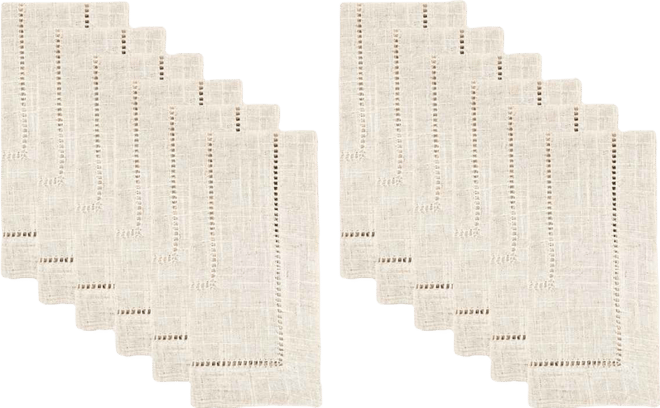Linen Blend Toscana Double Hemstitched Napkin, Set of 12