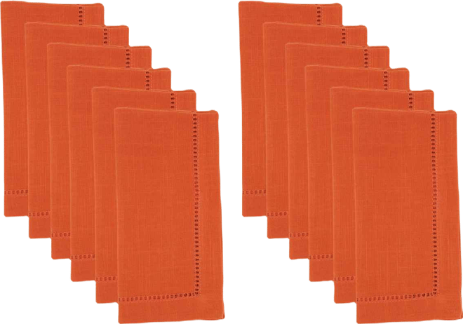 Hemstitched Border Dinner Napkin, Set of 12