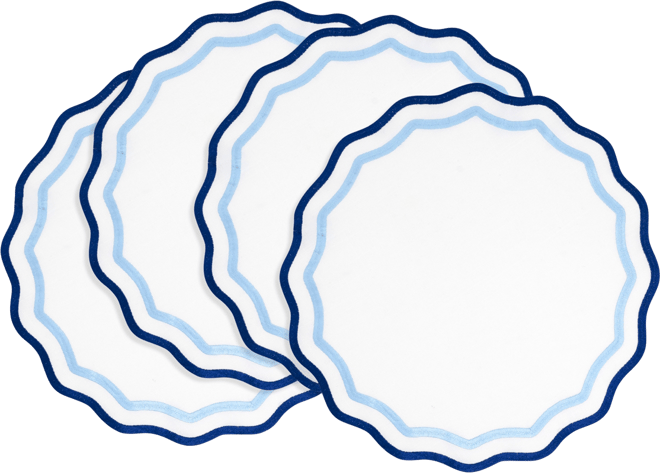 Eco Scallop Border Placemat, Set of 4