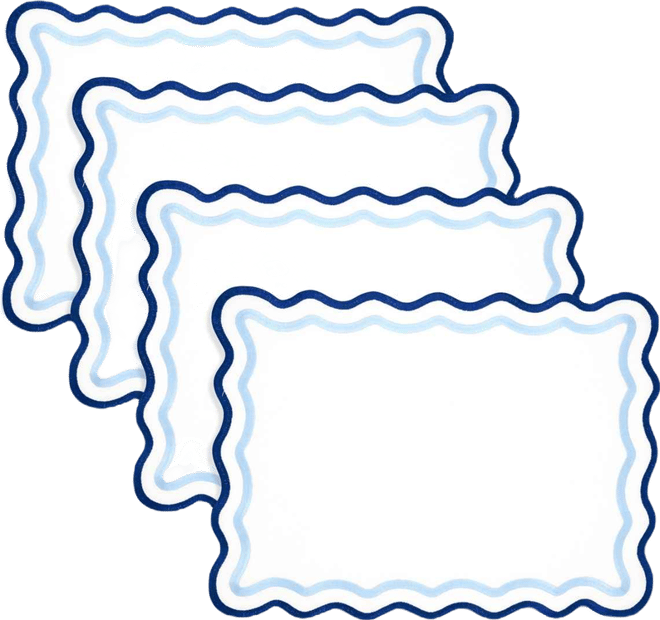 Eco Scallop Border Placemat, Set of 4