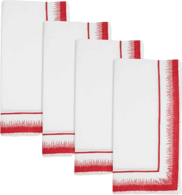 Elegant Embroidery Detail Napkin, Set of 4