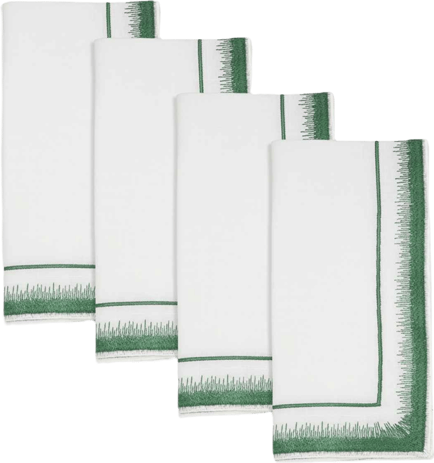 Elegant Embroidery Detail Napkin, Set of 4
