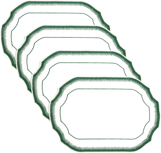 Elegant Embroidery Detail Placemat, Set of 4