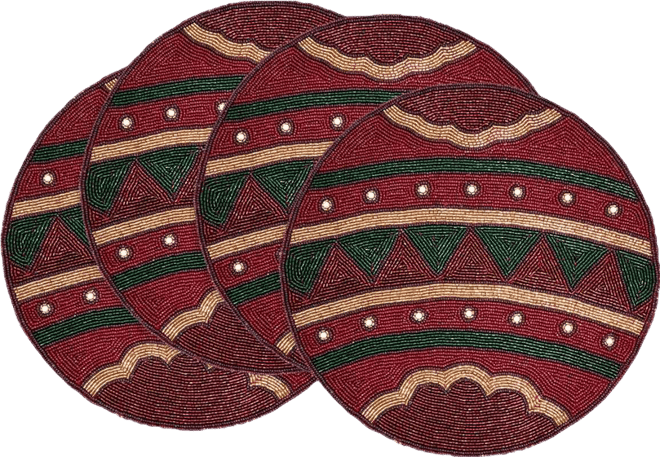 Beaded Ornament Placemat, Set of 4