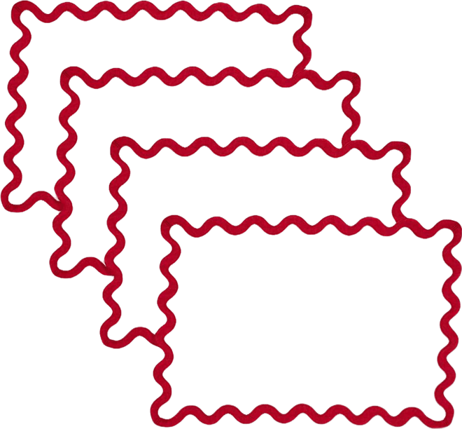 Linen Eco Scallop Border Placemat, Set of 4