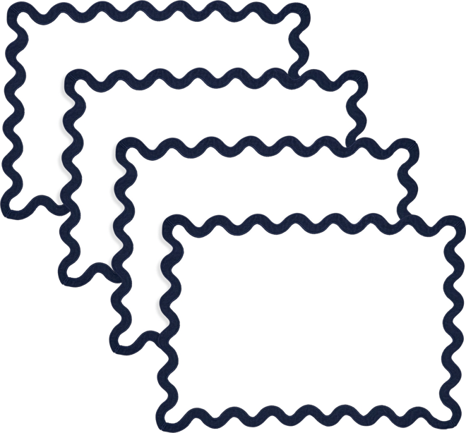 Linen Eco Scallop Border Placemat, Set of 4