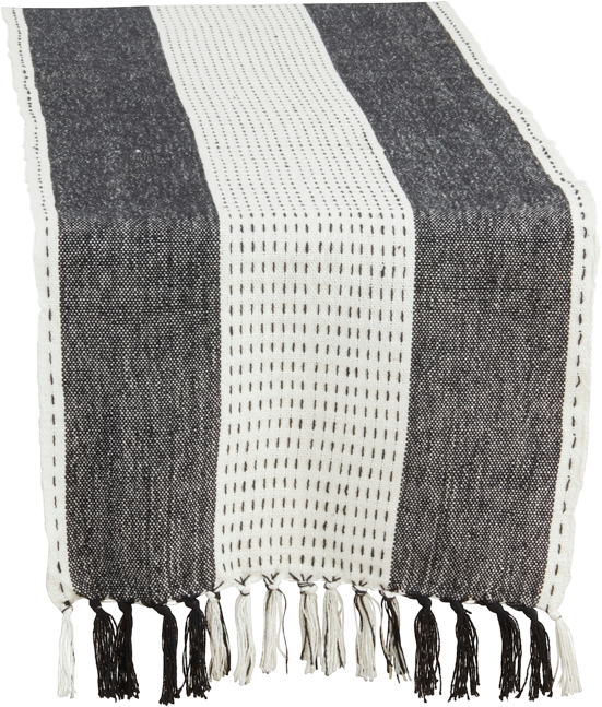 Stitched Banded Table Runner, 16" x 72"