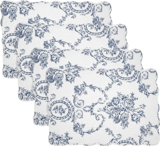 Quilted Toile Floral Placemat, Set of 4