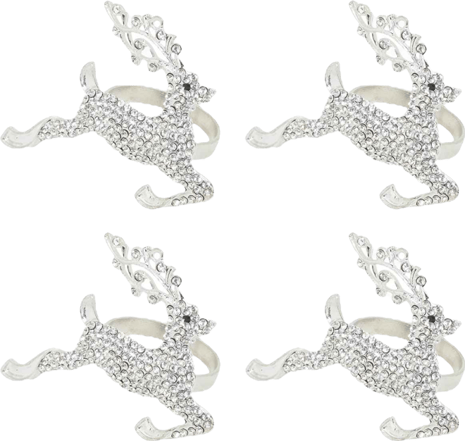 Beaded Reindeer Napkin Ring, Set of 4
