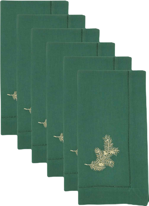 Embr'D Pine Needle Hemstitch Napkin, Set of 6