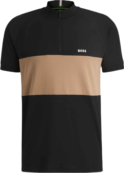 Boss by  Men's Block Stripe Active Cotton-Blend Polo Shirt