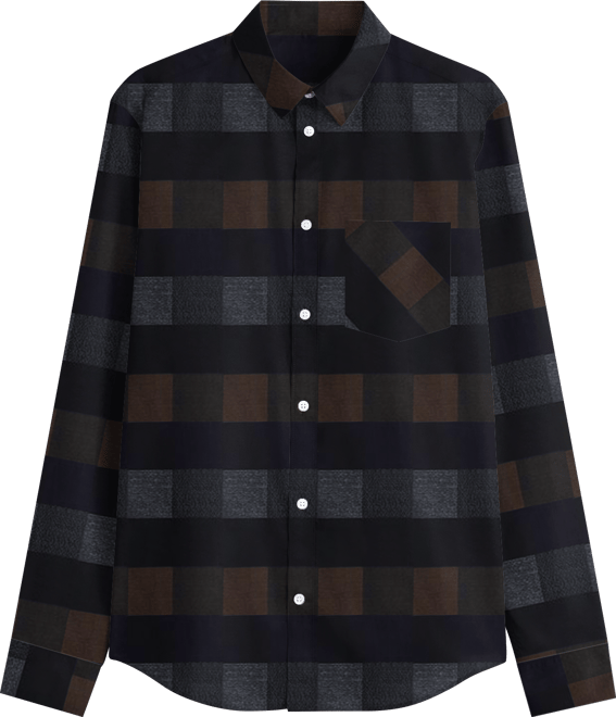 Men's Grey & Olive Green Gun Club Check Shirt