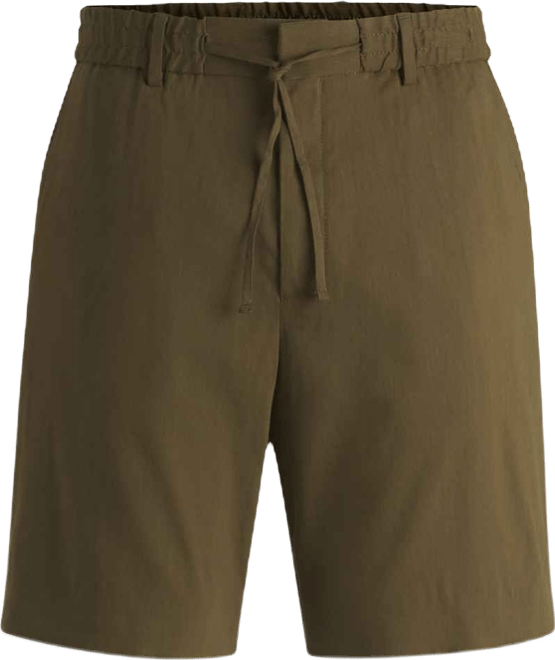 Boss by  Men's Linen Blend Drawstring Formal Shorts