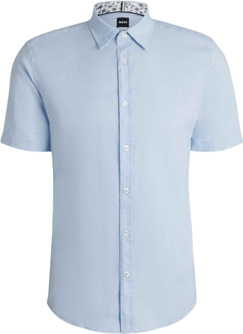 Boss by  Men's Stretch Linen Slim-Fit Shirt