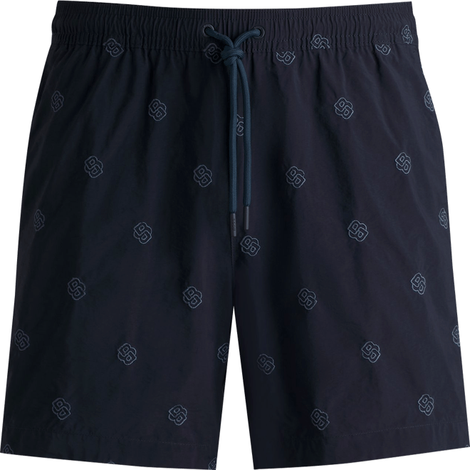 Boss by  Men's Double B Monogram Quick-Dry Swim Shorts