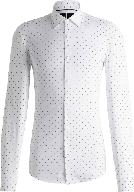 Boss by  Men's Printed Performance-Stretch Slim-Fit Dress Shirt