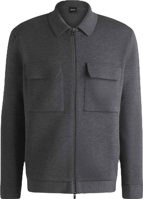 Boss by  Men's Virgin Wool Zip-Up Regular-Fit Jacket