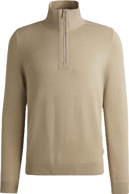 Boss by  Men's Softshell Trims Zip-Neck Sweater