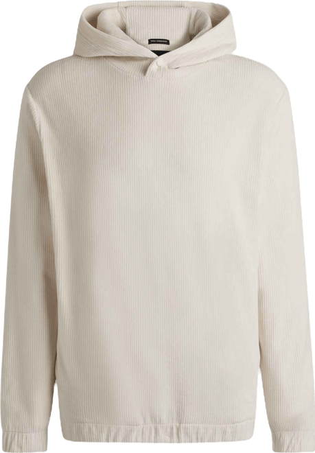 Boss by  Men's Press-Stud Hood Cotton-Corduroy Hoodie