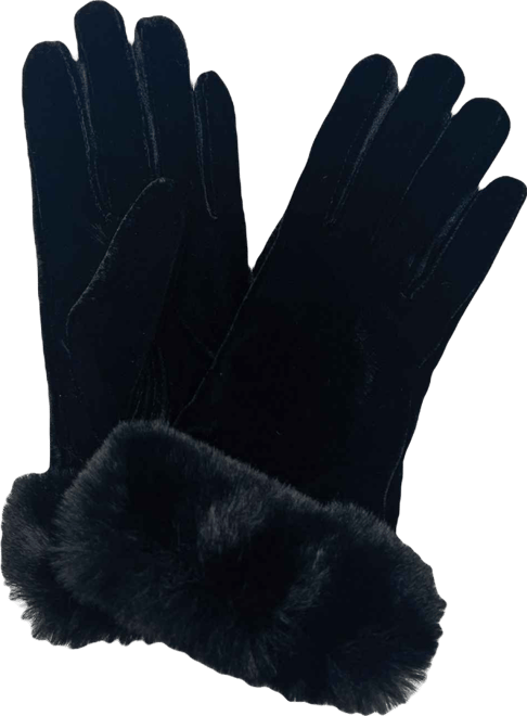Women's Plush Cuff Thinsulate Lined Velvet Gloves