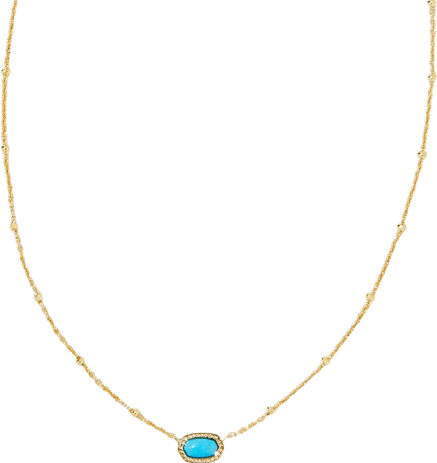 14k Gold-Plated Turquoise Magnesite Pendant Necklace, 15" + 4" extender