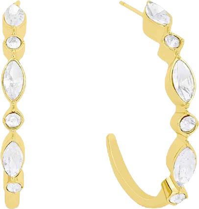 Crystal C Hoop Earrings