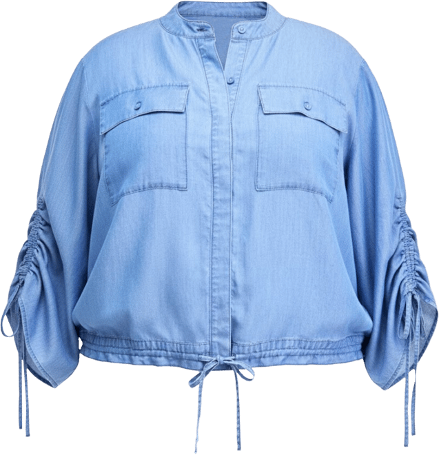 Plus Size Chambray Tie-Waist Blouse, Macy's Exclusive