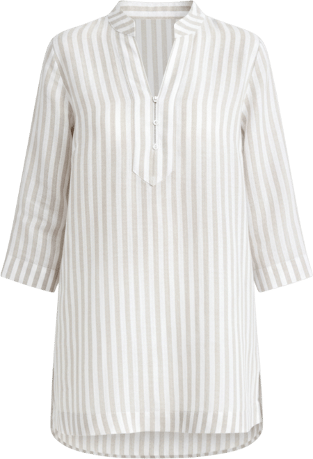 Women's 100% Linen 3/4-Sleeve Stripe Tunic, Macy's Exclusive