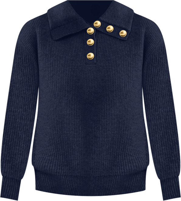 Women's Collared Button Pullover Sweater, Macy's Exclusive