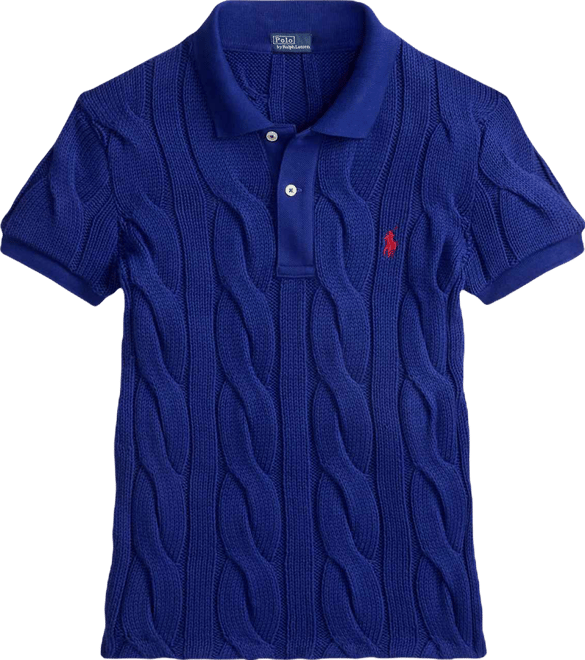 Women's Cable-Knit Polo Sweater