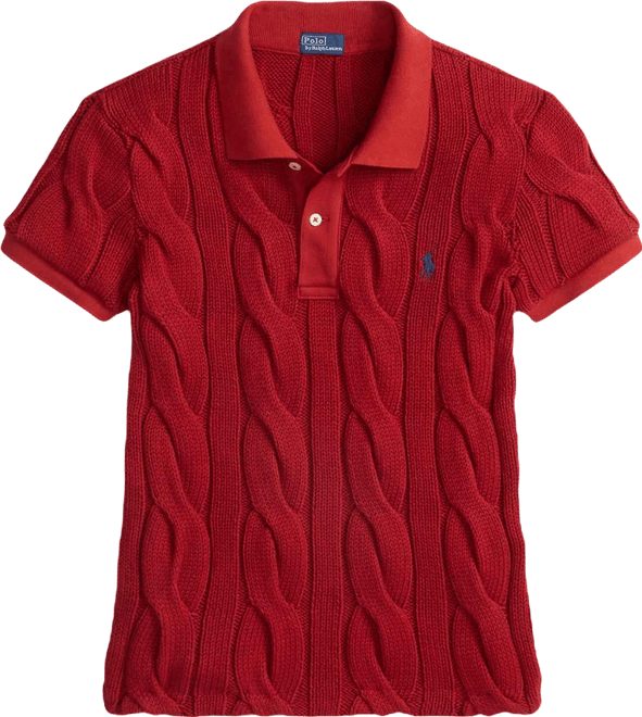 Women's Cable-Knit Polo Sweater