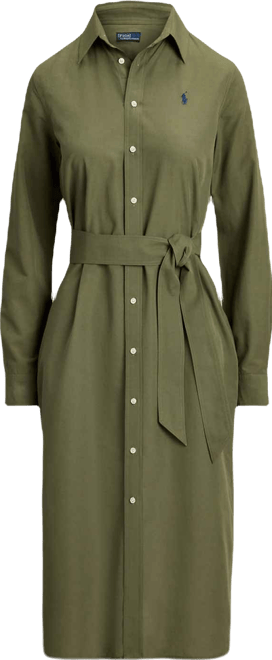 Women's Long-Sleeve Belted Shirtdress