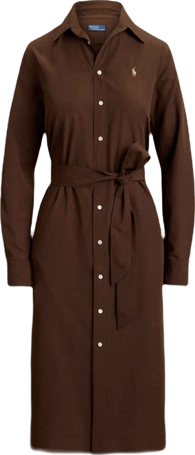 Women's Long-Sleeve Belted Shirtdress