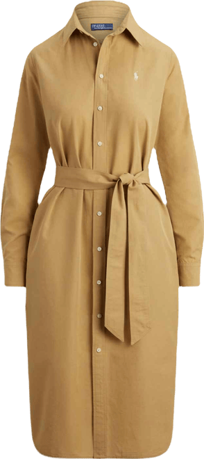 Women's Long-Sleeve Belted Shirtdress