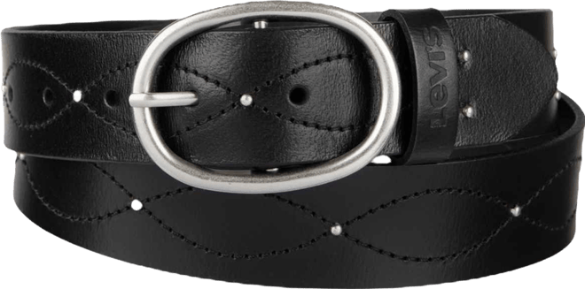 Western Stitched & Studded Leather Belt