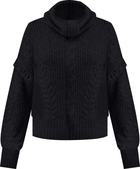 Women's Turtleneck Fringe Trim Sweater, Macy's Exclusive