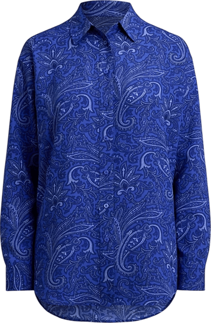 Women's Relaxed Fit Paisley Crepe Shirt