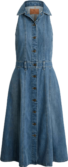 Women's Paneled Sleeveless Shirtdress