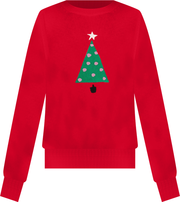 Women's Wool-Cashmere Xmas Tree Sweater