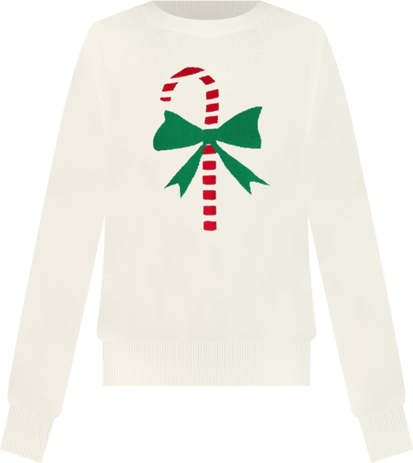 Women's Wool-Cashmere Candy Cane Sweater